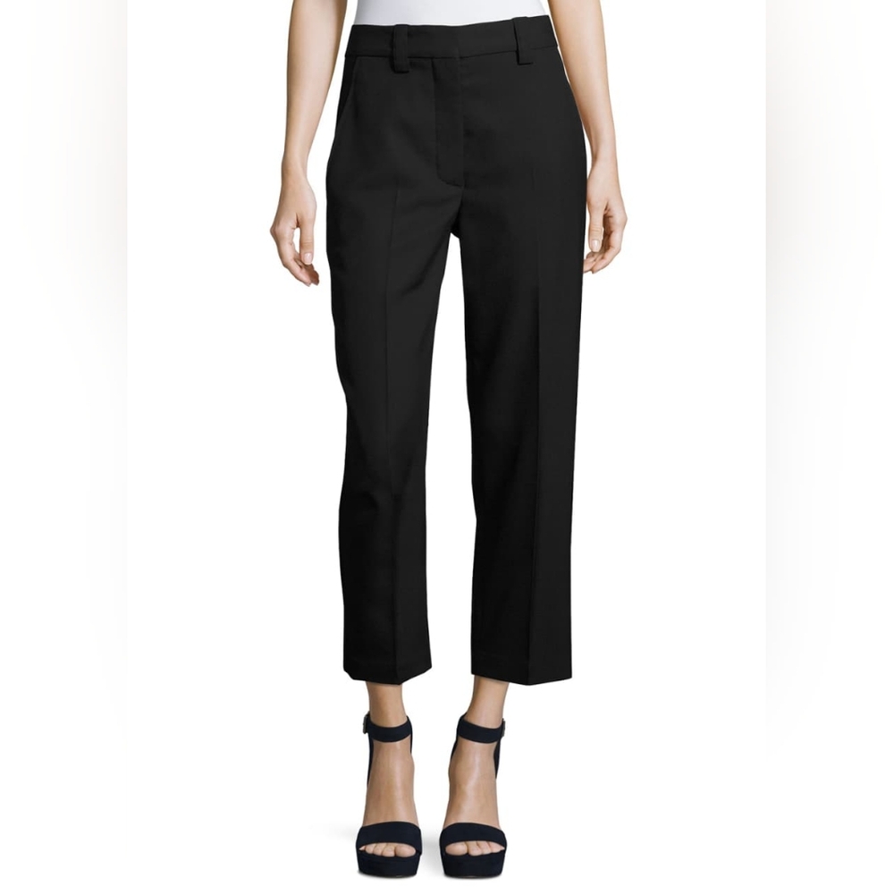 Acne TREA STRUCTURED WOOL STRAIGHT LEG TROUSERS in Black (nwot) Size Fr 34 - Picture 9 of 9